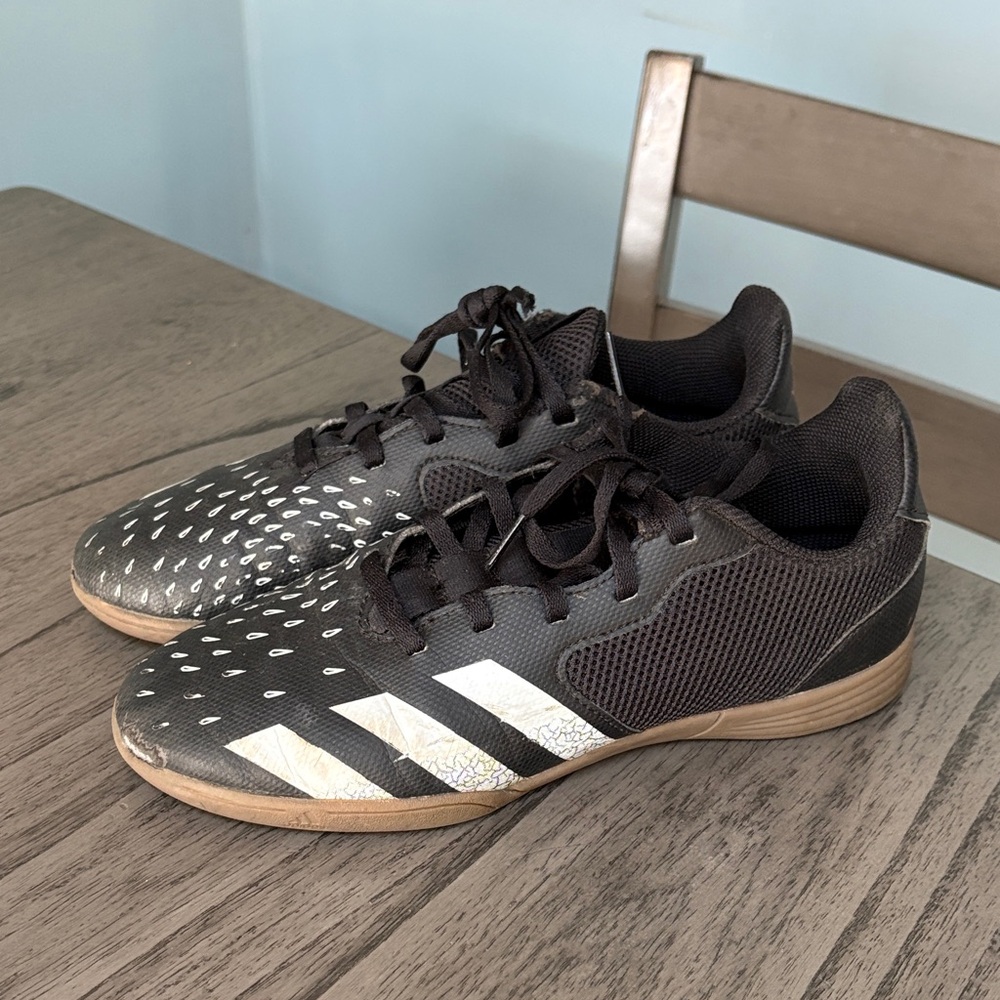Adidas Men's Black and White Indoor Soccer Shoes